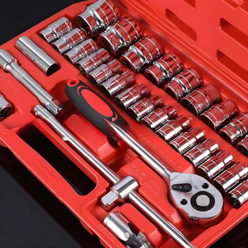 Kit de Herramientas 46PCS - Llave, Carraca, Socket para Mantenimientos y Reparaciones - All-In-One Toolset