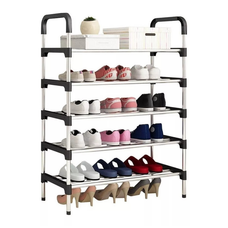 Zapatero con 4 Estantes - Negro, 85 cm, Organizador para Zapatos, Tenis y Calzado en General - MaxSpace ShoeRack