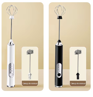 Mezclador Eléctrico para Bebidas - Batidor Eléctrico de Leche, Café, Clara de Huevo, 2 en 1 - CremoMix Pro